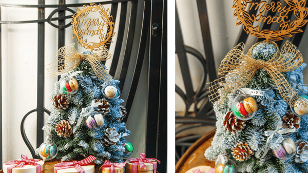 Mini Christmas Tree with Macaron Baubles